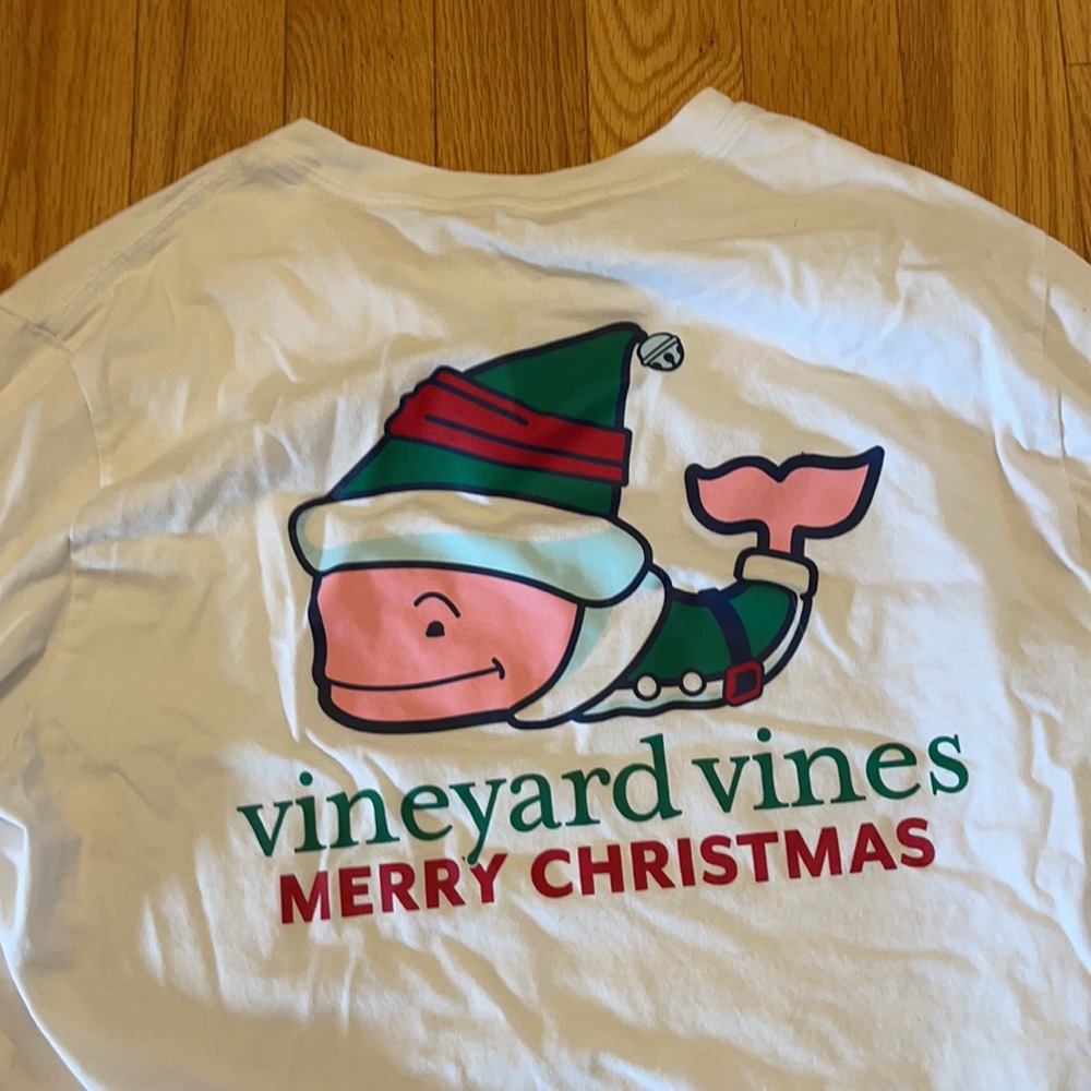 Vineyard Vines girls Christmas long tee size large